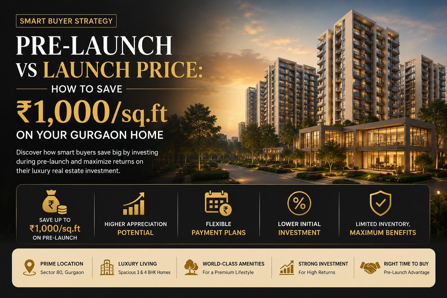 Pre-Launch vs Launch Price: How to Save ₹1,000/sq.ft on Your Gurgaon Home